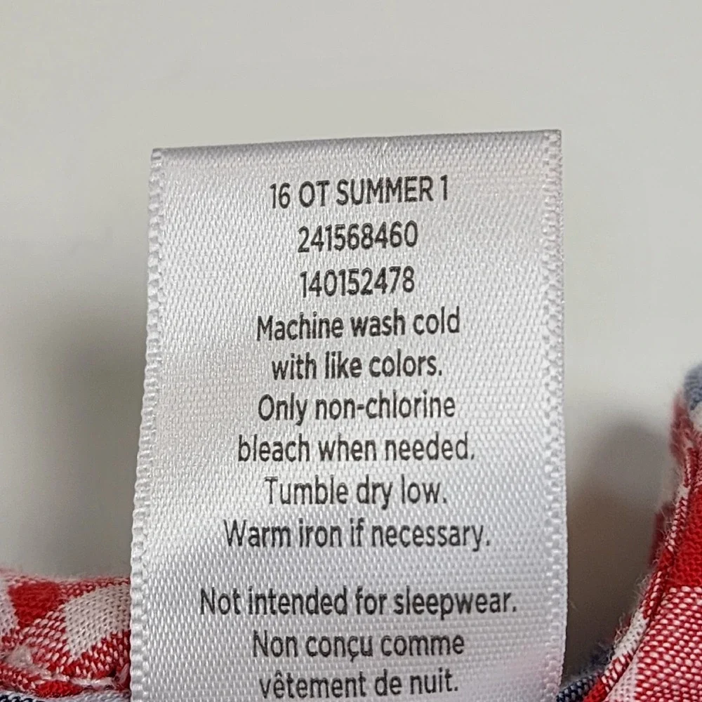 Gymboree Dress Girls 5T Patriotic Patchwork Red Blue Cap Sleeve Bow